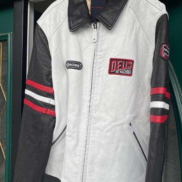 DEUS EX MACHINA THE RACER LEATHER JACKET - VINTAGE WHITE - Picture 11 of 11